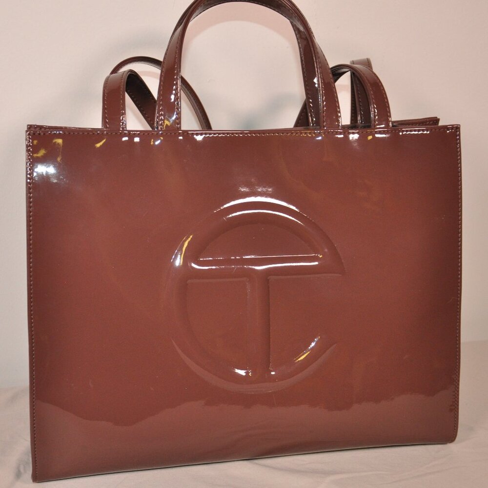 Telfar Medium Shopping Bag Chocolate Patent